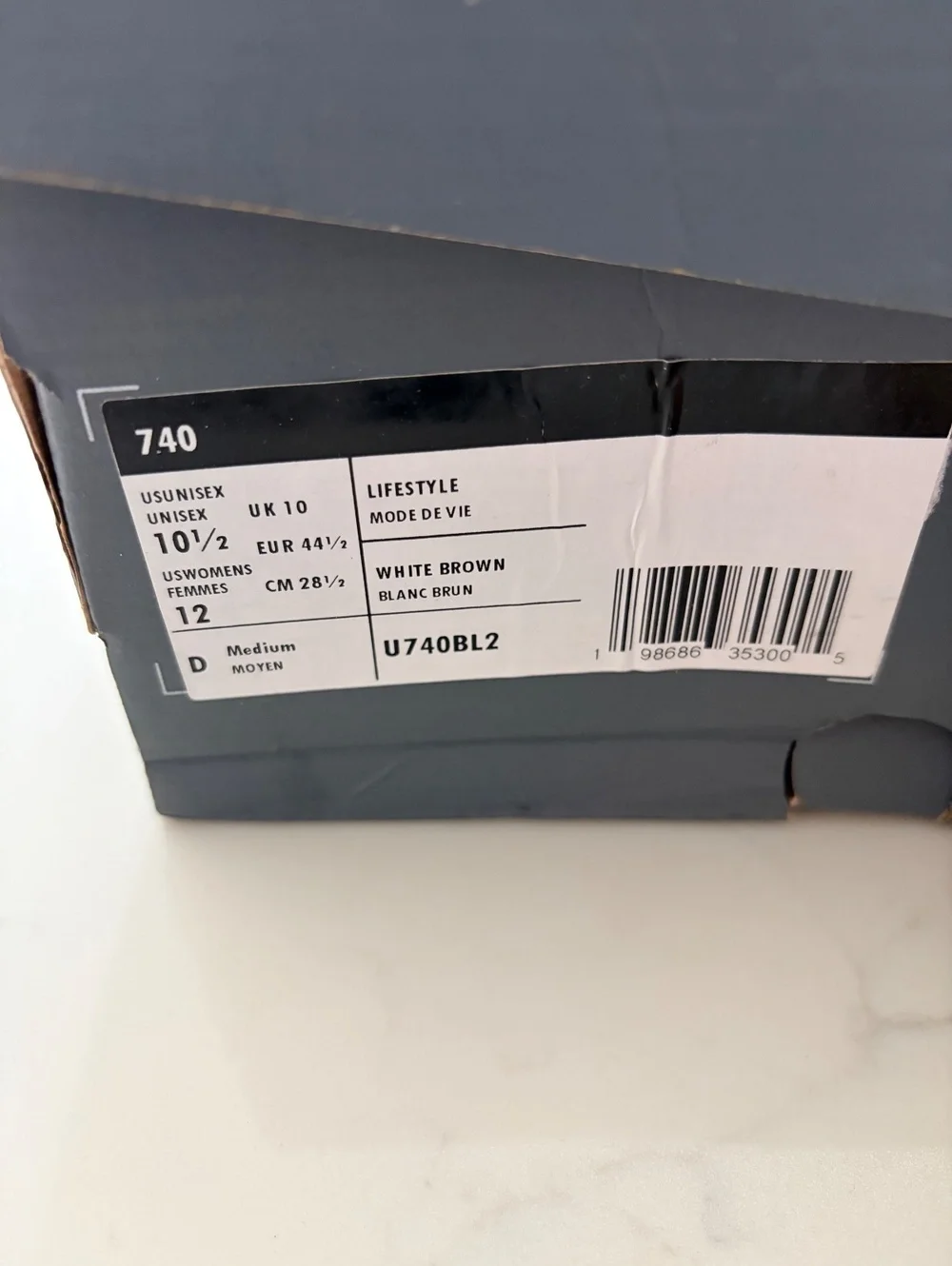New Balance 740 Sea Salt Earth Shadow 10.5M/12W